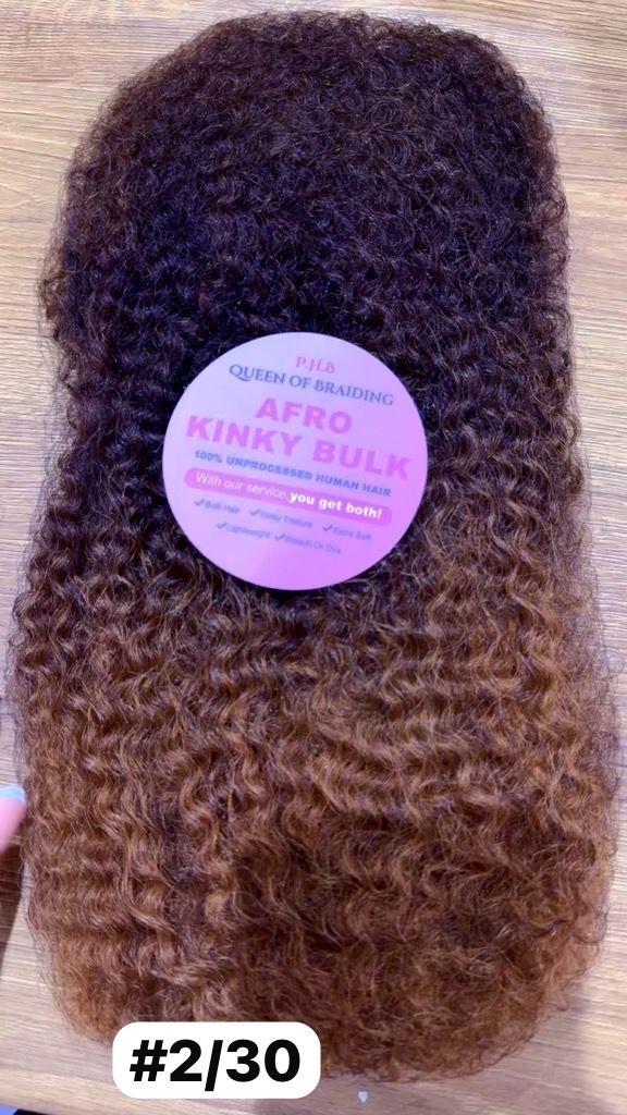 PHB | QVR Afro Kinky Bulk Premium 100% Brazilian & Peruvian Human Hair for Braiding - Image 8