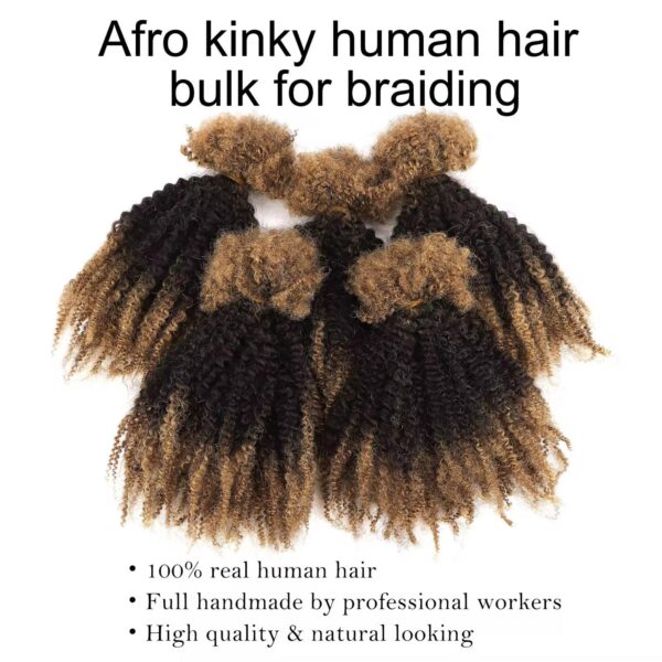 PHB Afro Kinky Curly Bulk 4B/4C Brazilian Remy Human Hair - Image 7