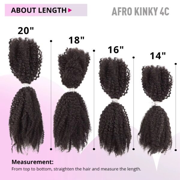 PHB Afro Kinky Curly Bulk 4B/4C Brazilian Remy Human Hair - Image 13