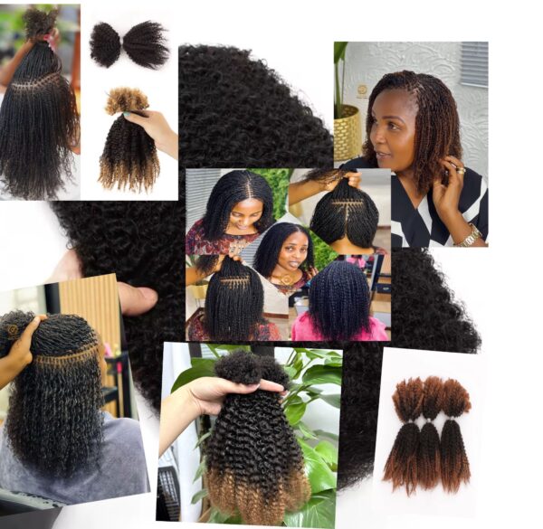 PHB Afro Kinky Curly Bulk 4B/4C Brazilian Remy Human Hair - Image 2
